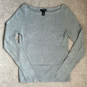 Gray Knit Ribbed Sweater